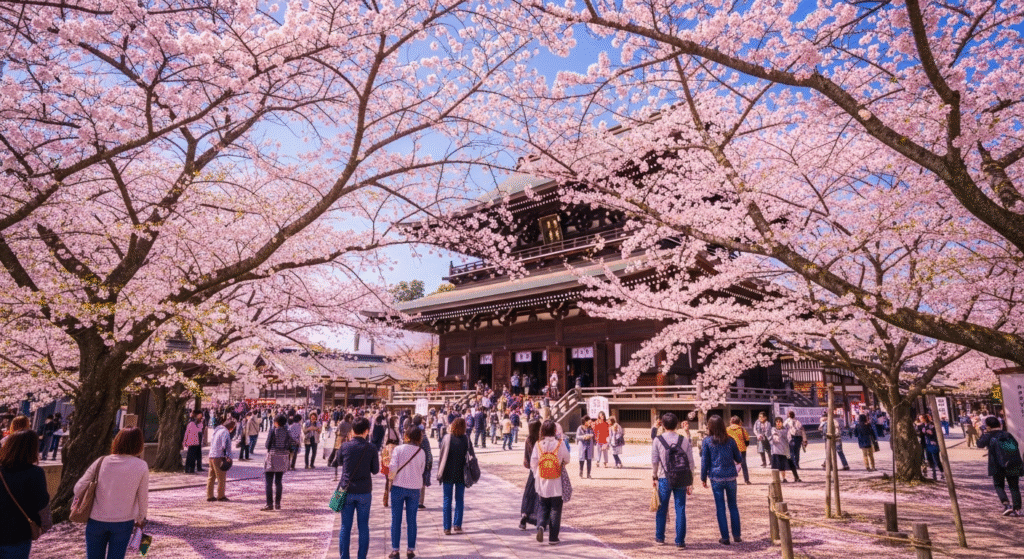 お寺 桜
