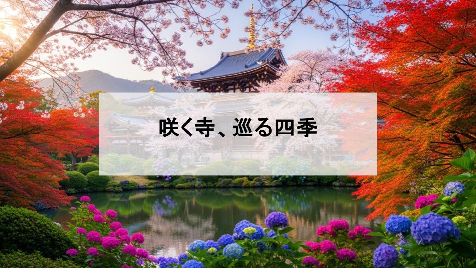 お寺　桜　アジサイ　紅葉